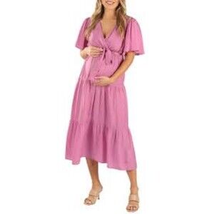 NWT Angel Maternity Cara Pink Long Dress Size S